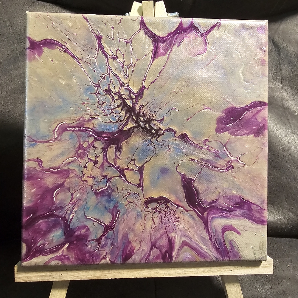 Shades of Purple Acrylic Painting 8"x8"